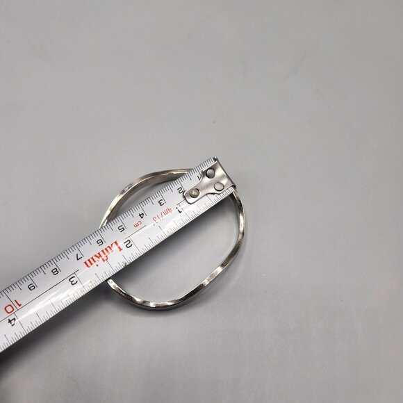 Wavy Hinged Bangle Bracelet 925 Sterling Silver Heavy 24.75g - Picture 7 of 10